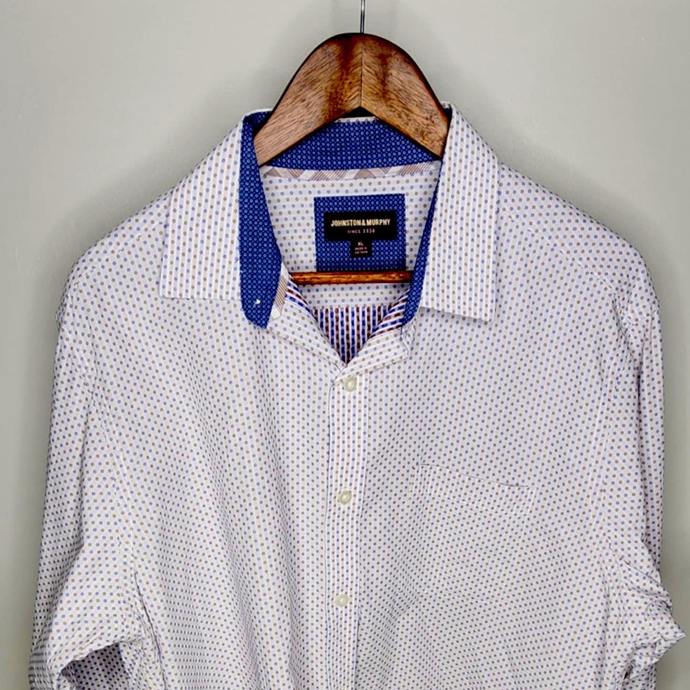 Johnston & Murphy Long Sleeve Button Up Dress Shirt Men's Size XL